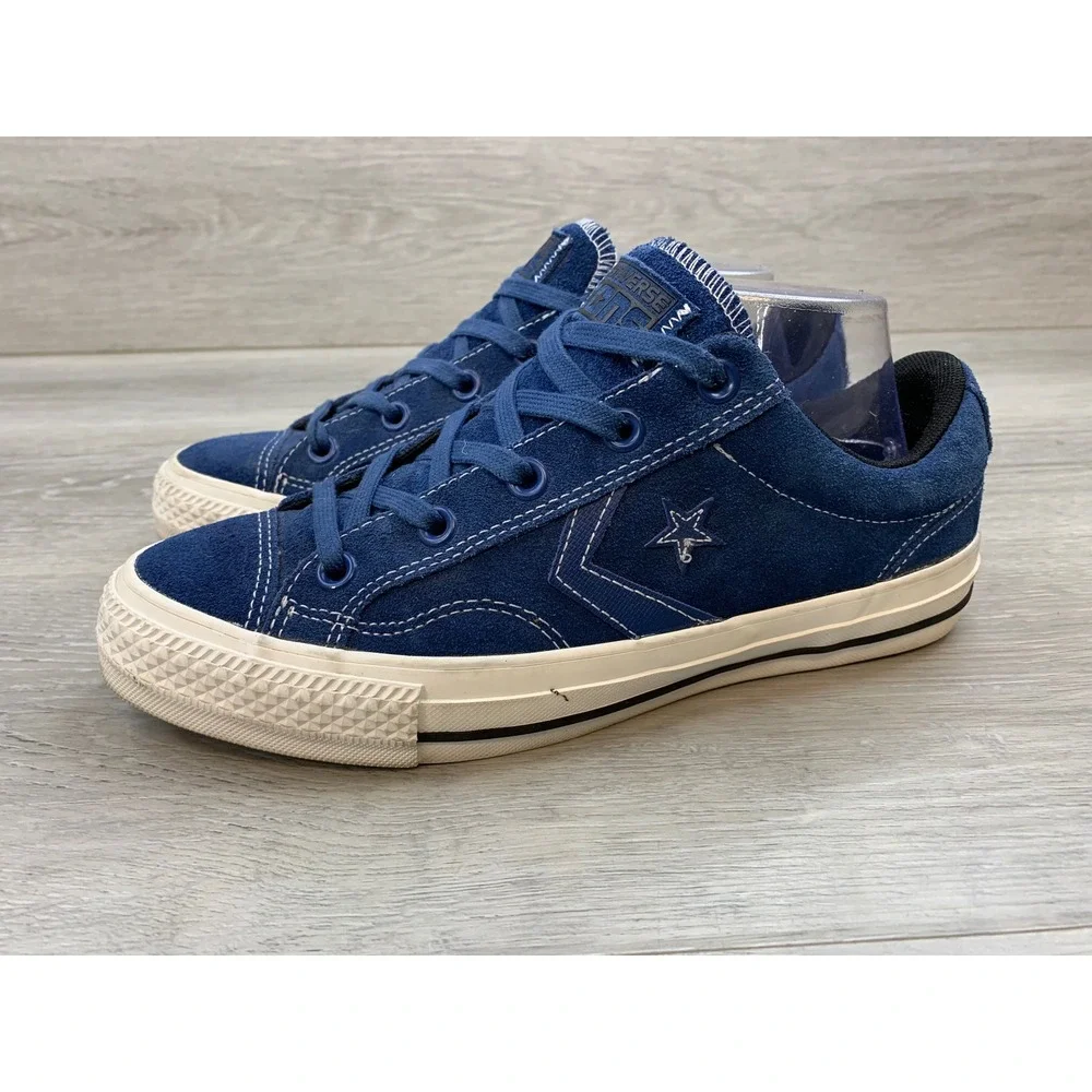 Converse CONS Star Player Men's Sneakers Blue Suede Low Top 6.5 Retro Shoes - Picture 3 of 11